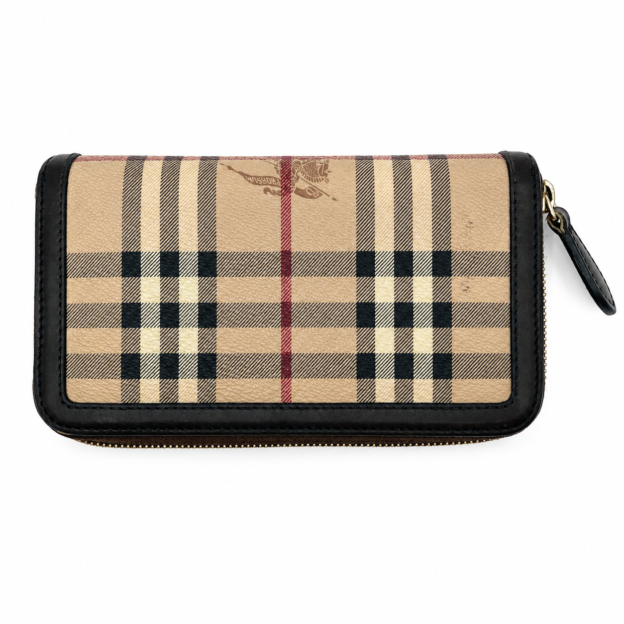 Burberry Check Zip-Around Continental Wallet