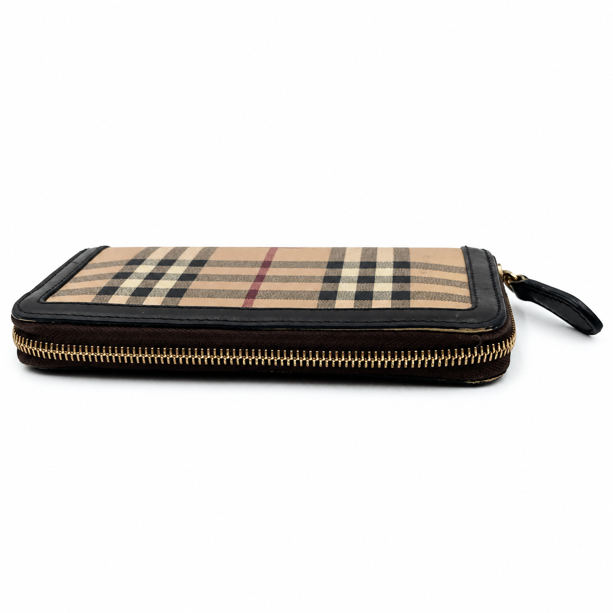 Burberry Check Zip-Around Continental Wallet