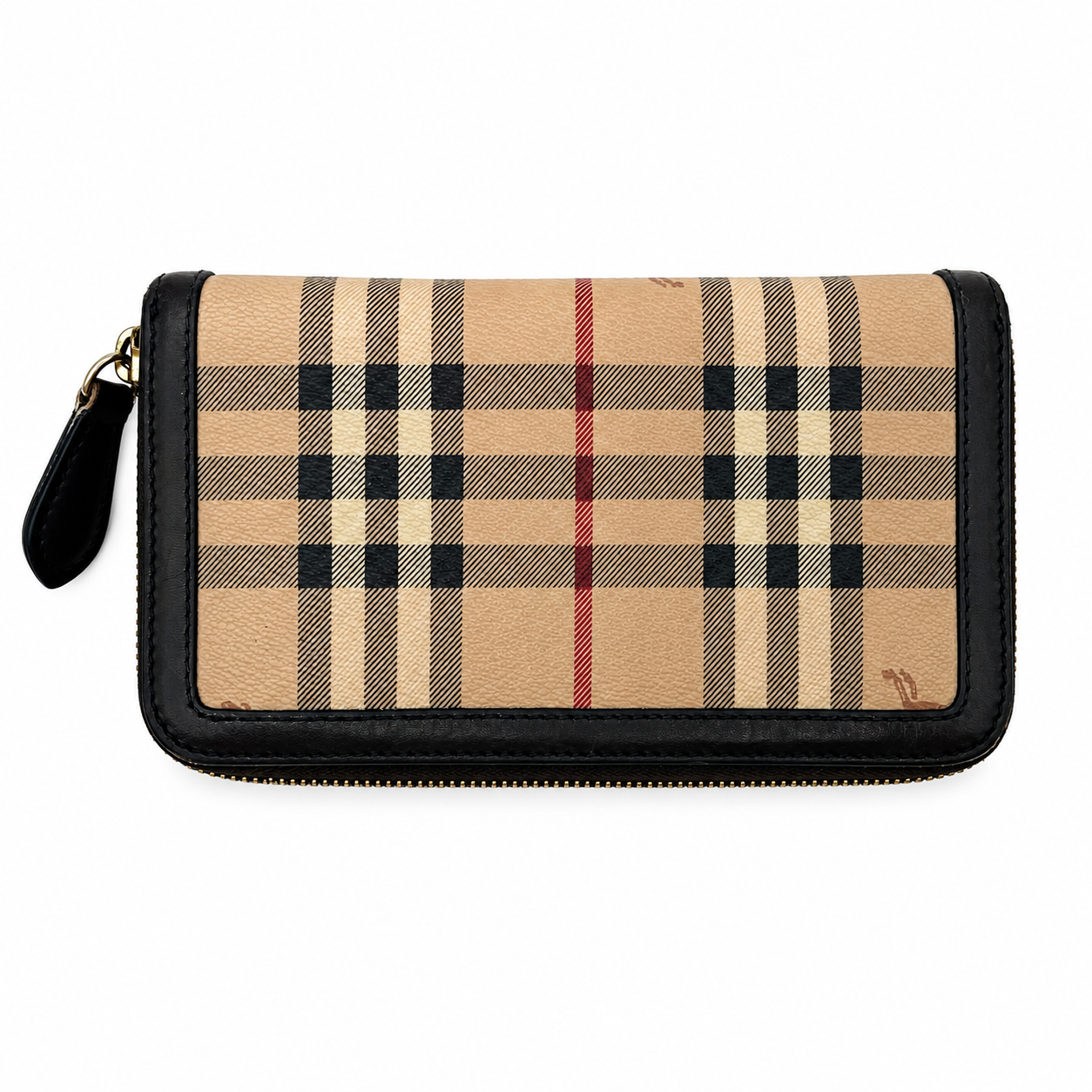 Burberry Check Zip-Around Continental Wallet