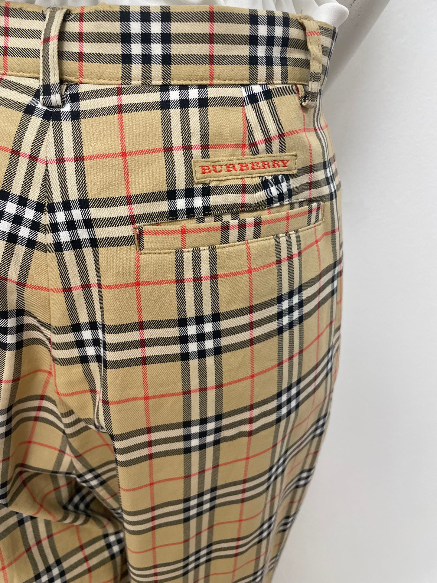 Burberry Gold Classic Checkered Trouser Size 4