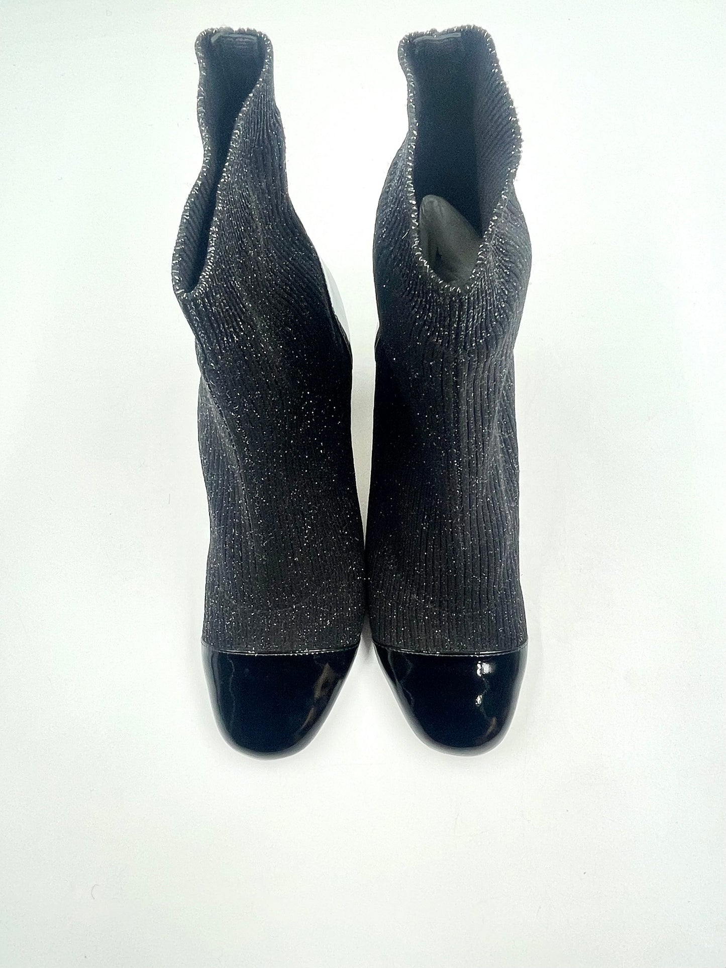 Sandro Captoe Glitter Black Sock Booties Size 39