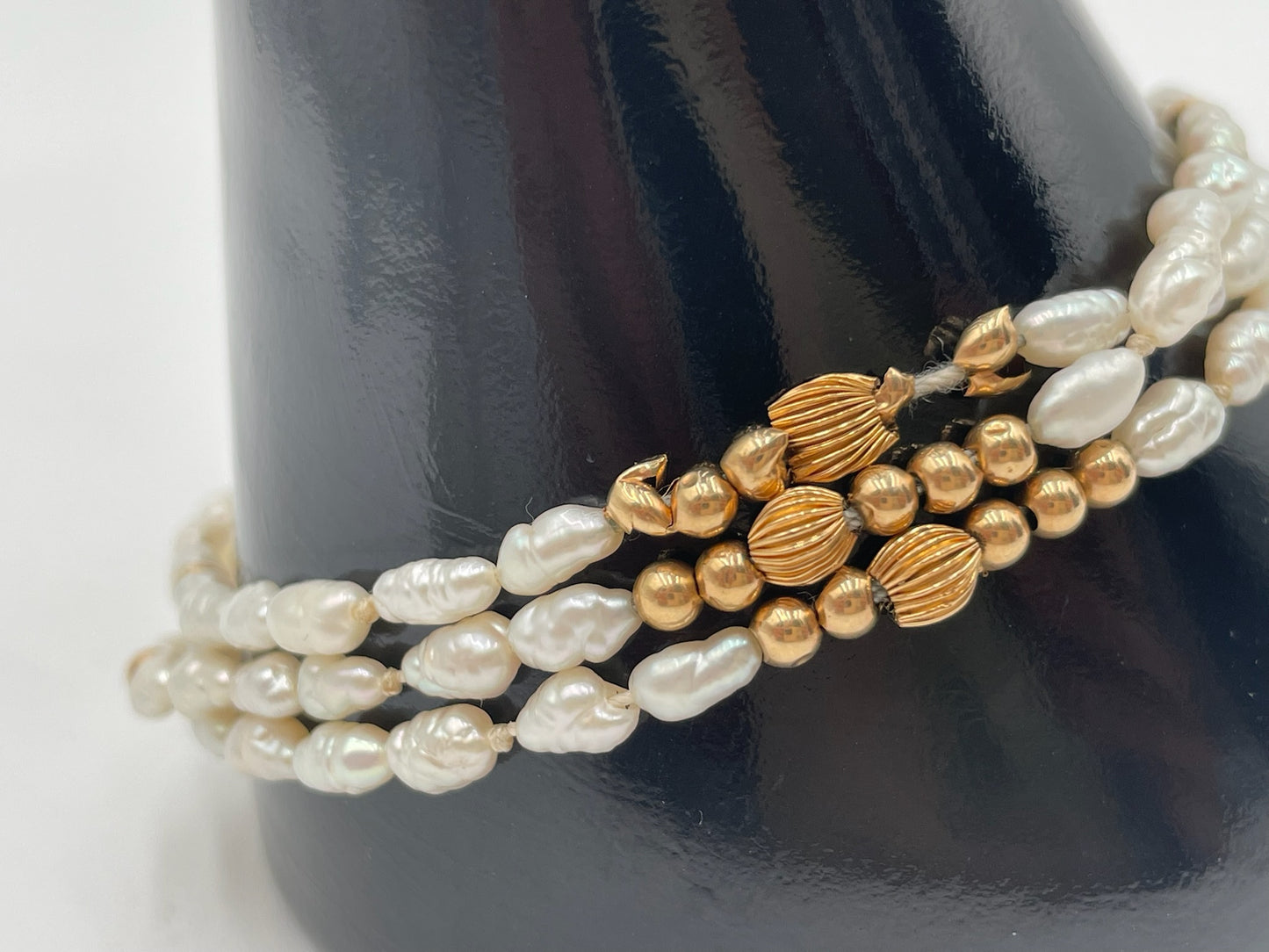 Vintage 14k Gold & Fresh Water Pearl Bracelet