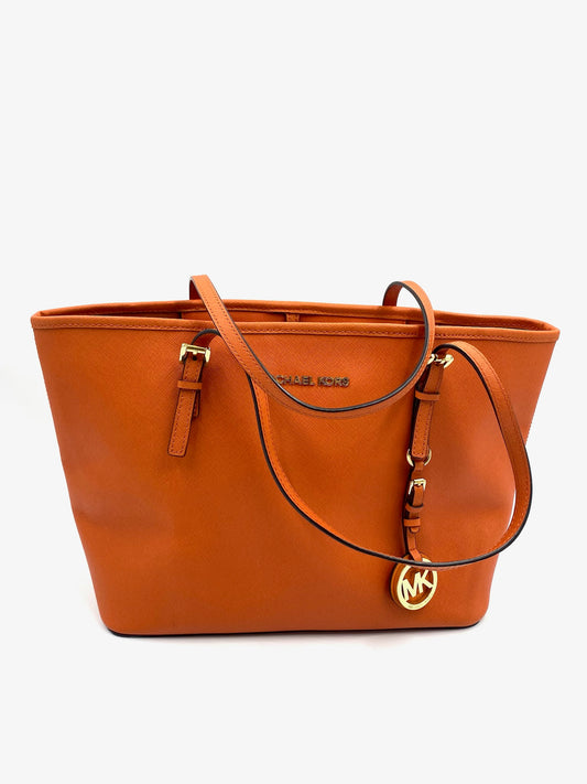 Michael Kors Jet Set Travel Large Saffiano Orange Tote