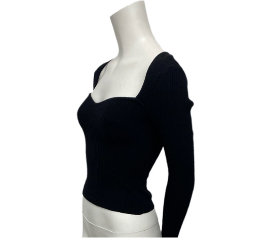 Reformation Black Knit Top Size XS
