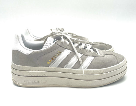 Adidas Bold Grey & White Stripe Sneakers Size 7.5