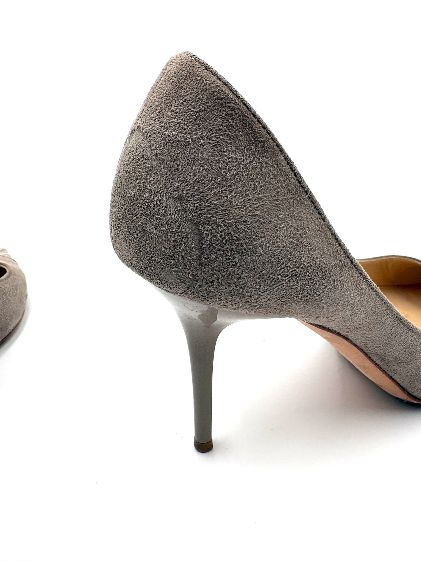 Jimmy Choo Taupe Grey Cap Toe Suede Pump Size 38