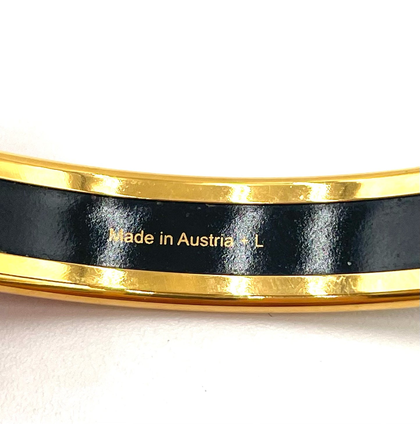 HERMES Black Multicolor Printed Enamel Tohu Bohu Narrow Bangle Bracelet