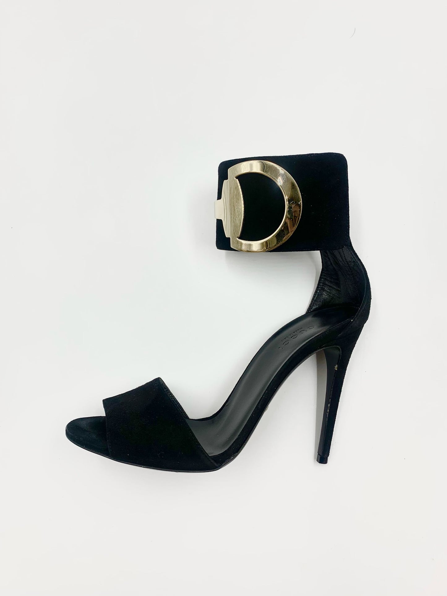 Gucci Black Ankle Strap Heels Size 6.5