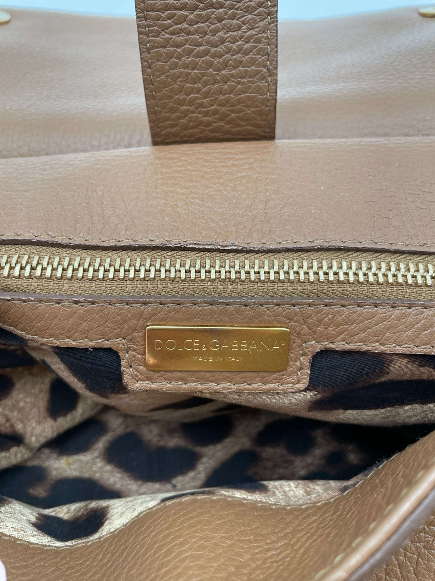 Dolce & Gabanna Caramel Large Miss Sicily Top Handle Bag