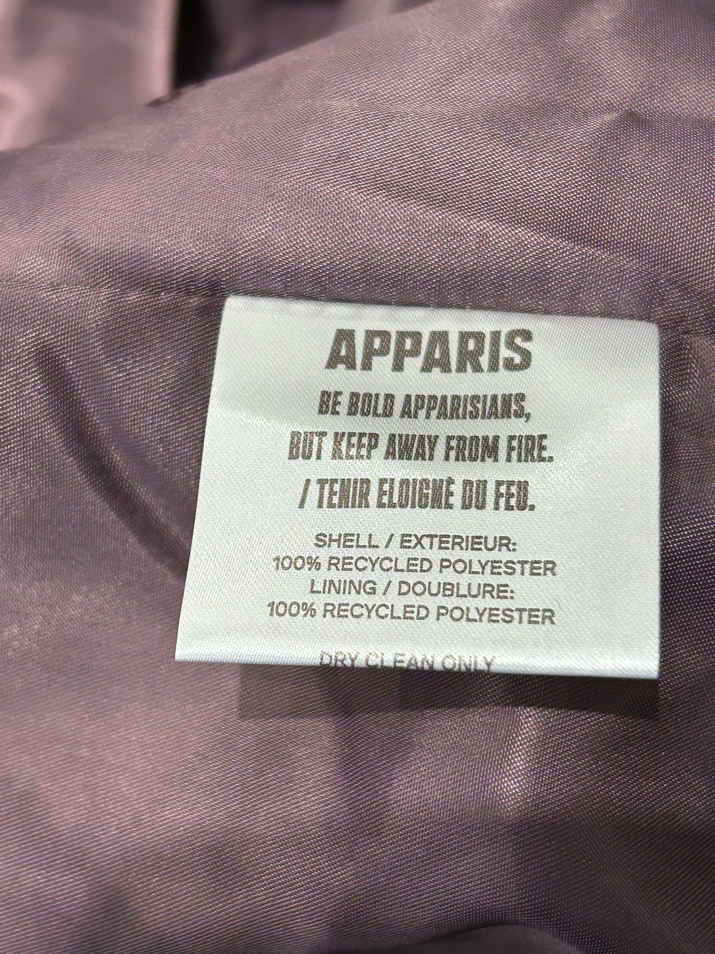 Apparis Plum Faux Fur Hooded Jacket Size XS