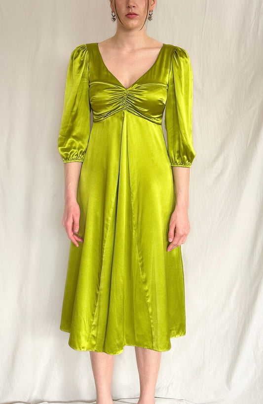 Brand New Cinq à Sept Peridot “Zosia” Silk Dress Size 6