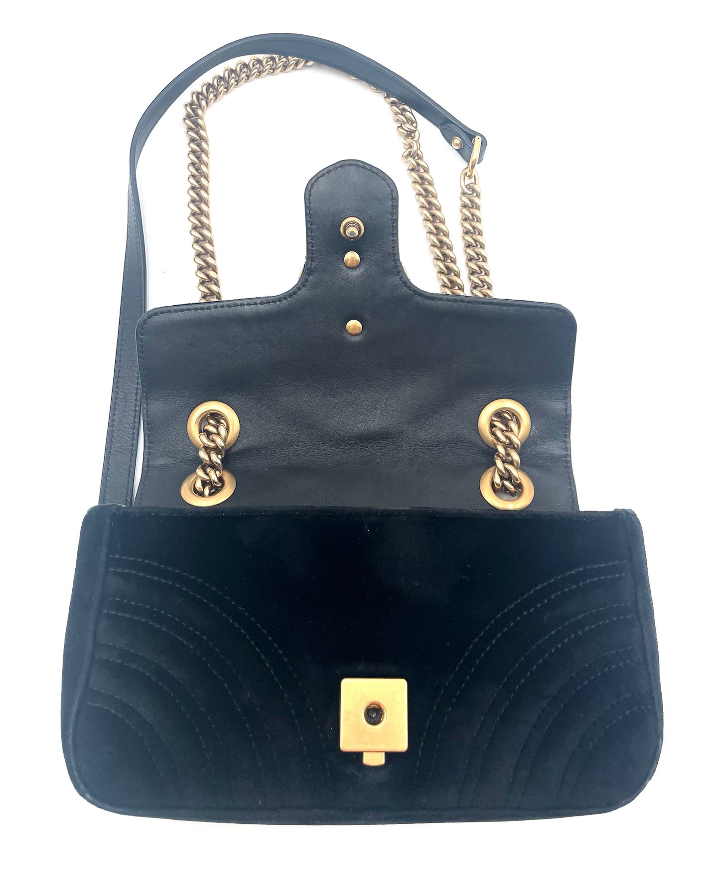 Gucci Marmont Small Black Velvet Bag