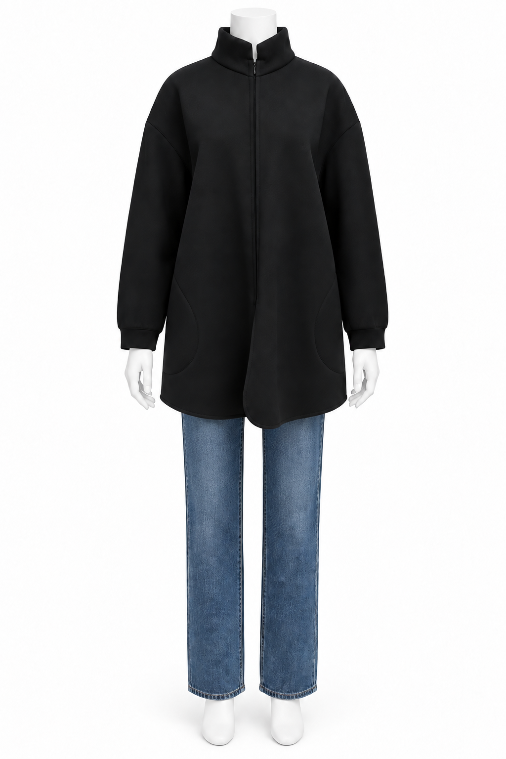 Marie Saint Pierre Black Scuba Zip Up Jacket Size M