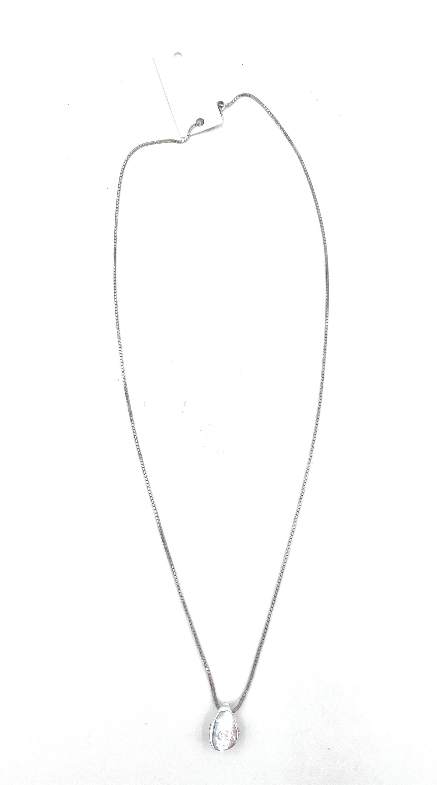 Hillberg & Bern Sterling Silver Teardrop Rhinestone Pendant Necklace
