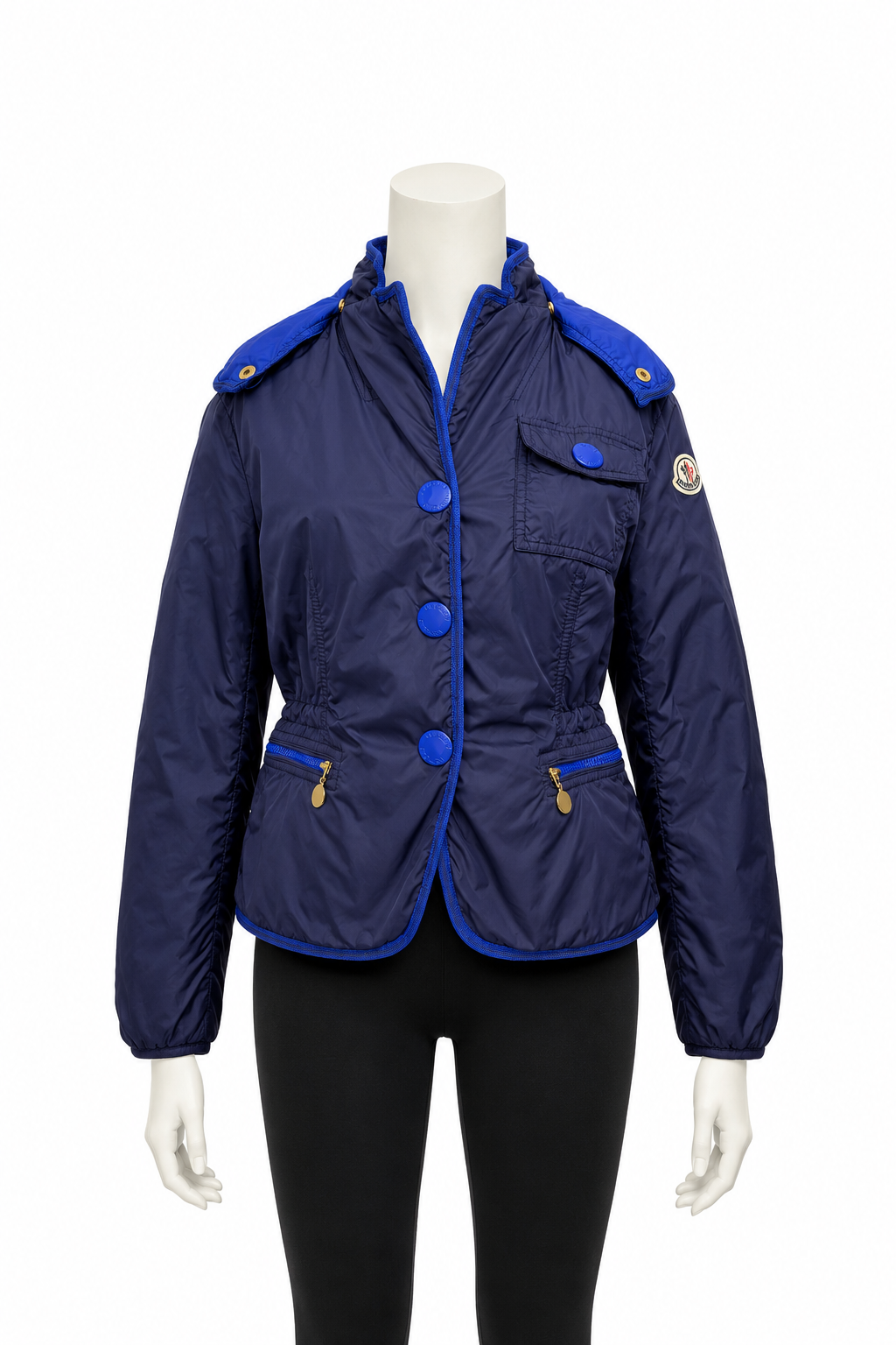 Moncler Maryse Navy Button Up Jacket Size 2