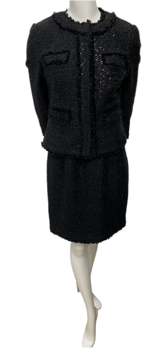 Michael Kors Black Tweed Dress & Jacket Set Size 4