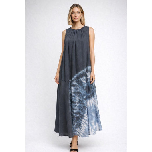 COS x Tabata Shibori Grey Tie Dye Linen Dress Size 38