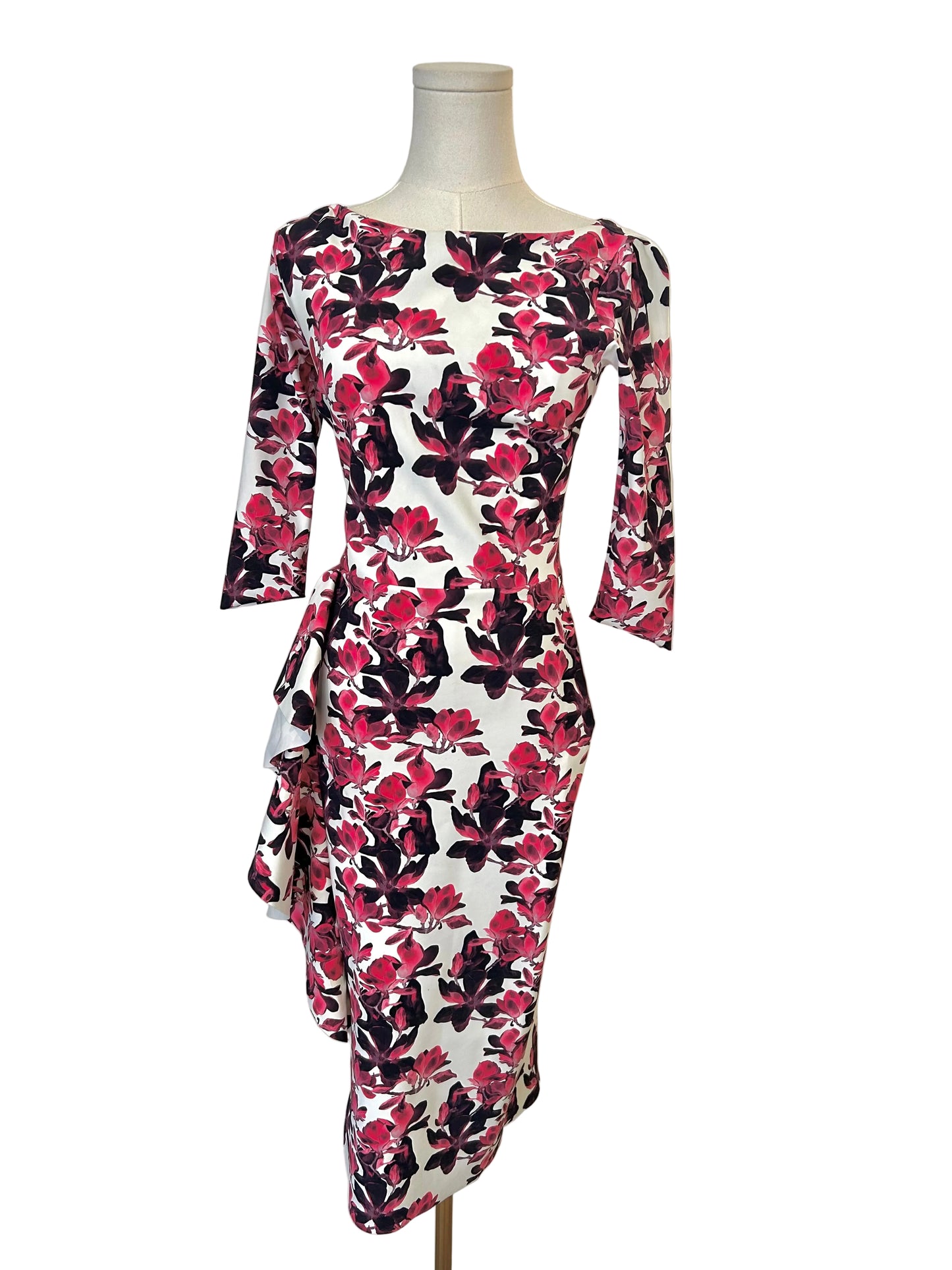 Chaira Boni Pink Floral Sheath Dress Size 38