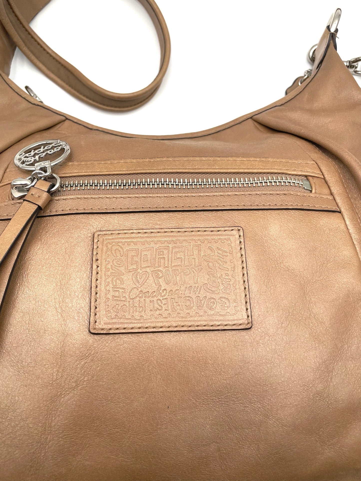 Coach Brown Poppy Leather Hobo Convertibel Bag