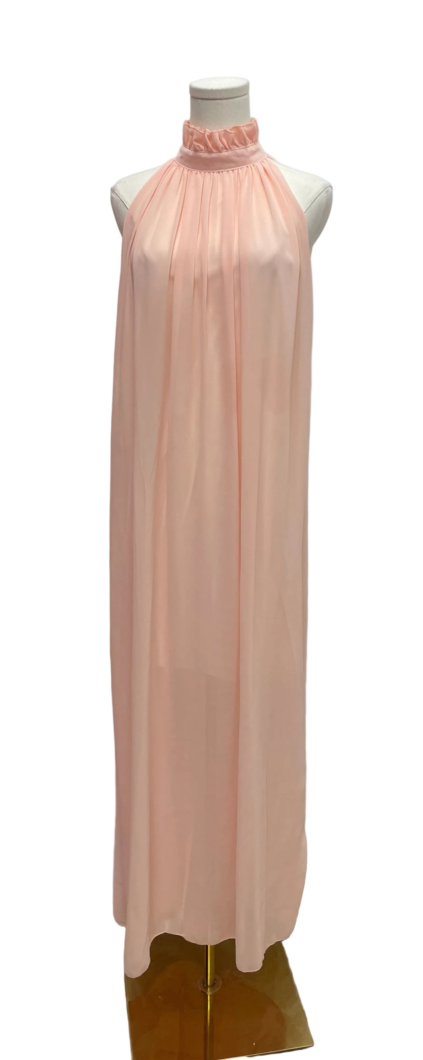 Custom Made Pink Halter Maxi Dress Fits Like S/M