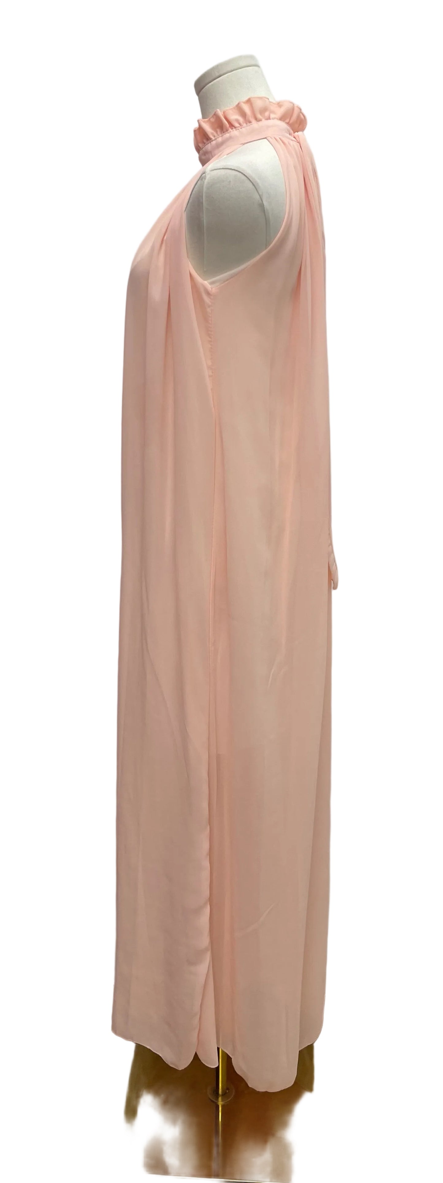 Custom Made Pink Halter Maxi Dress Fits Like S/M