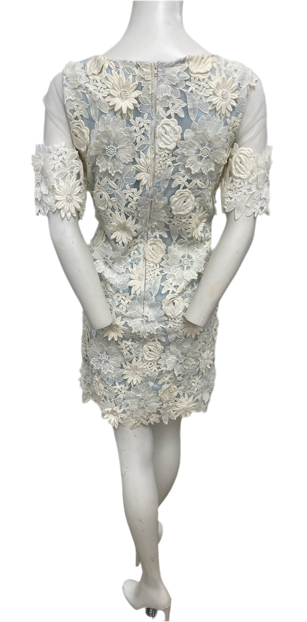 Brand New Badgley Mischka Light Blue Lace Dress Size 2