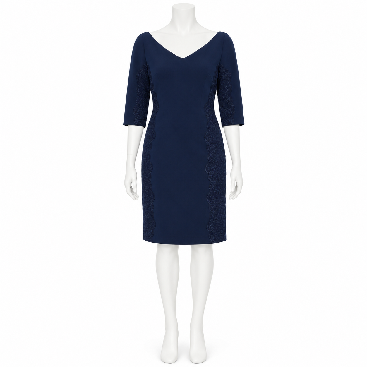 Lafayette 148 Navy Blue Sheath Dress Size 6