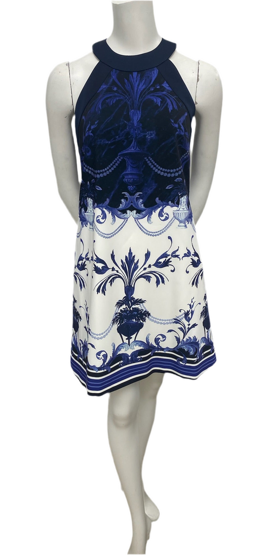 Ted Baker Blue Paisley Print Dress Size S