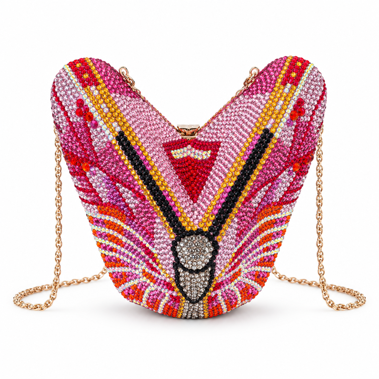 Butterfly Multicolor Rhinestone Rental Clutch