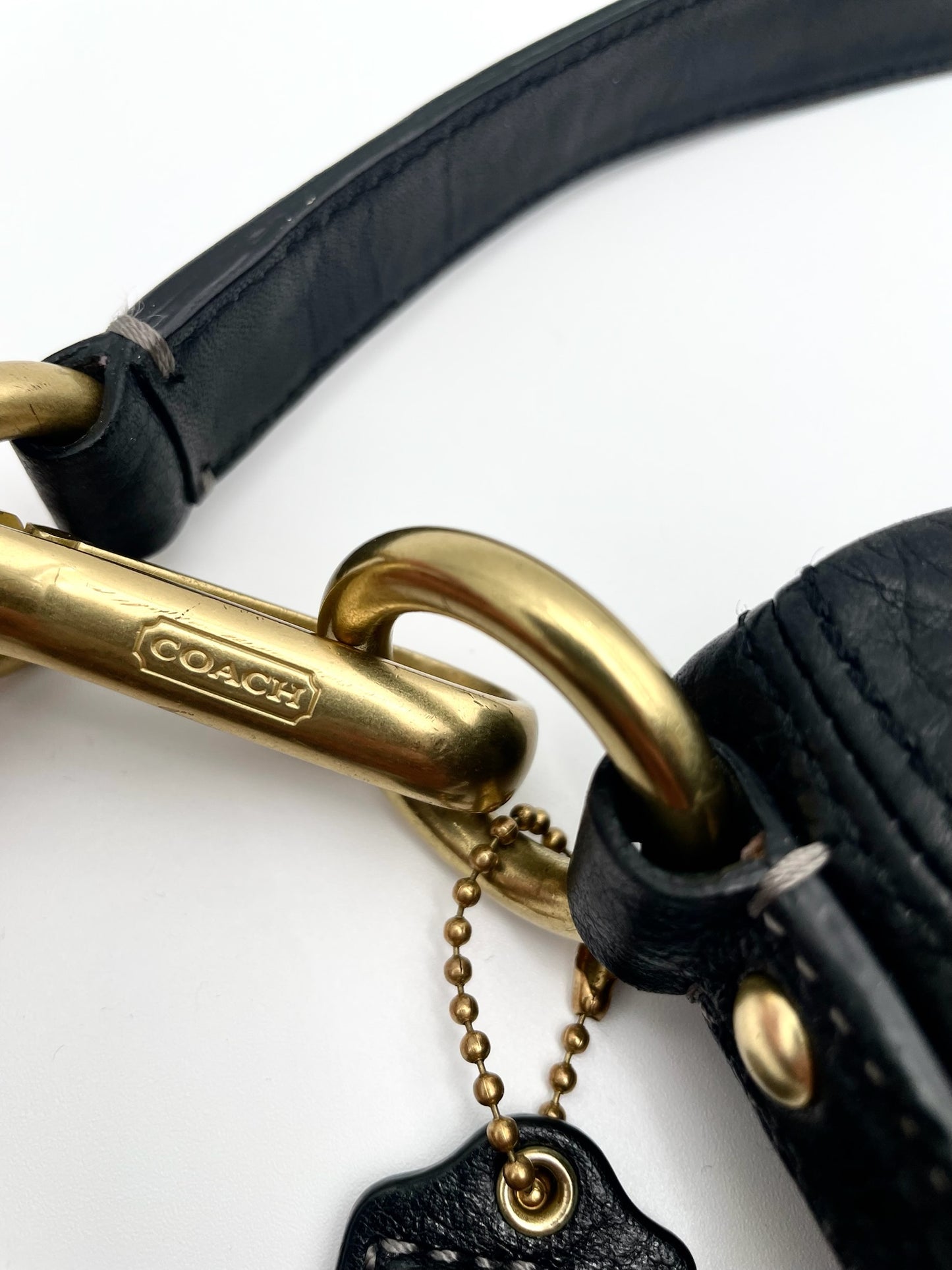 Coach Black Leather Hampton Hobo Bag