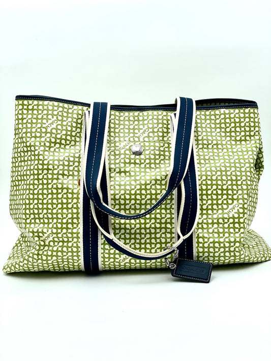 Coach Green Print PVC Tote