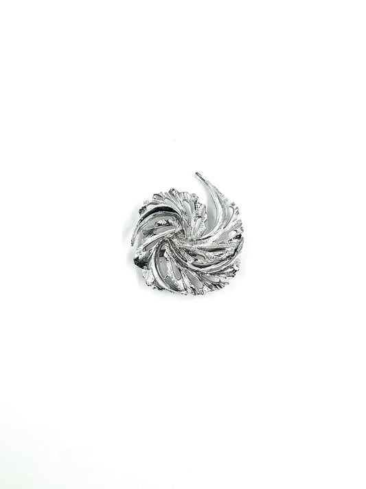 Vintage 1950s Silver Tone Brooch Unsigned