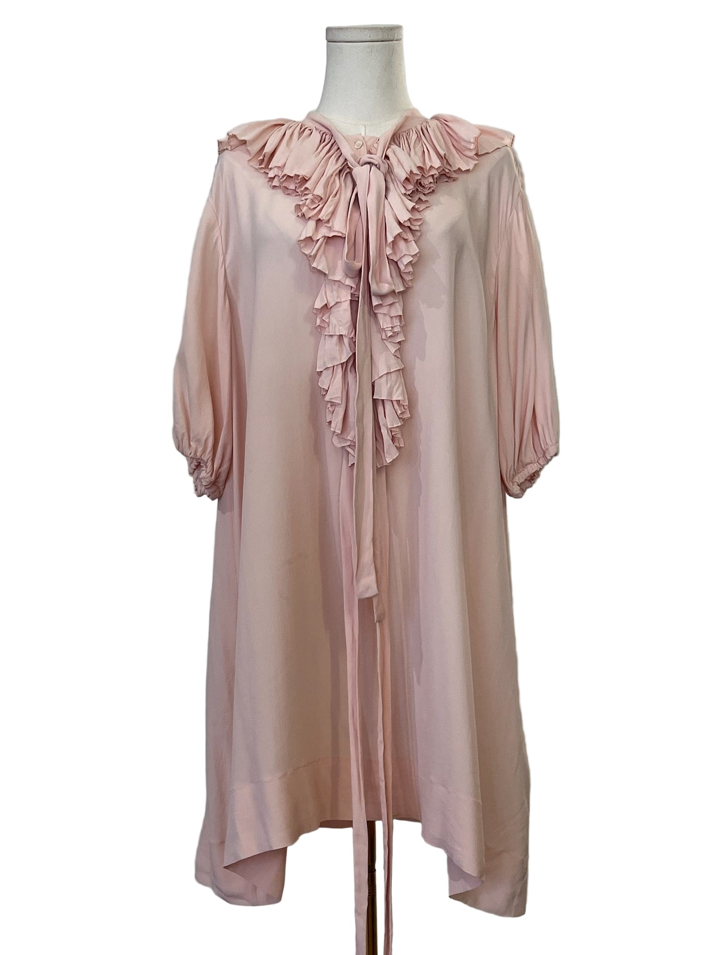 No 21 Pink Ruffle Silk Dress Size 40 US S