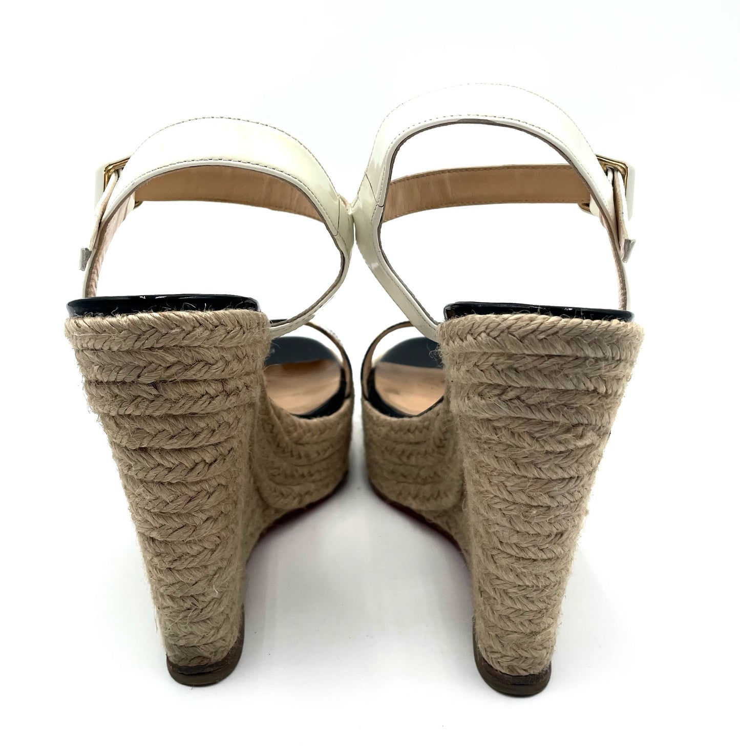 Christian Louboutin Leopard Print Wedge Espadrille Sandals Size 38