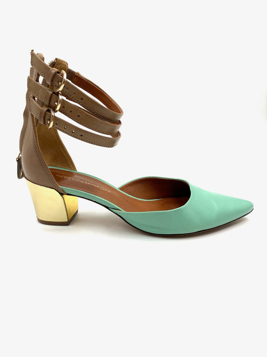 Rebecca Minkoff Teal Ankle Strap Shoes Size 7.5