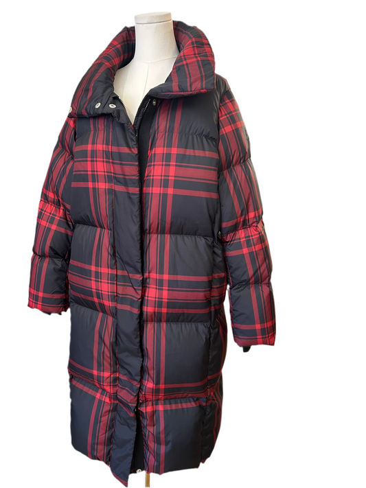 Brand New Banana Republic Black & Red Plaid Water Repellent Jacket Size M