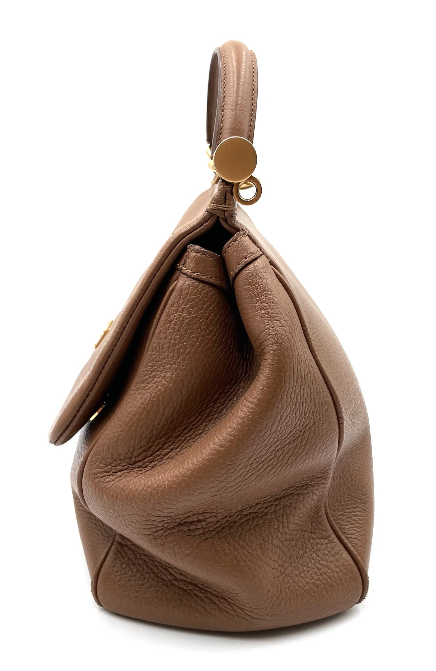 Dolce & Gabanna Caramel Large Miss Sicily Top Handle Bag