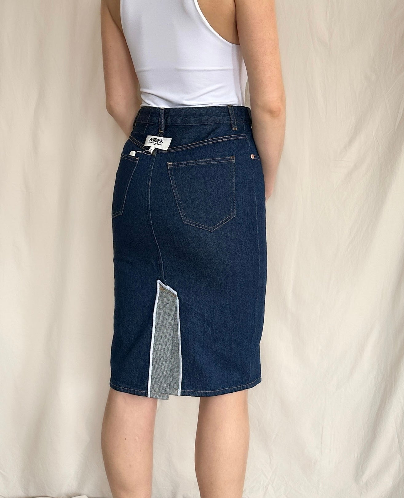 Brand New MM6 Maison Margiela Blue Denim Skirt Size 38 US 6