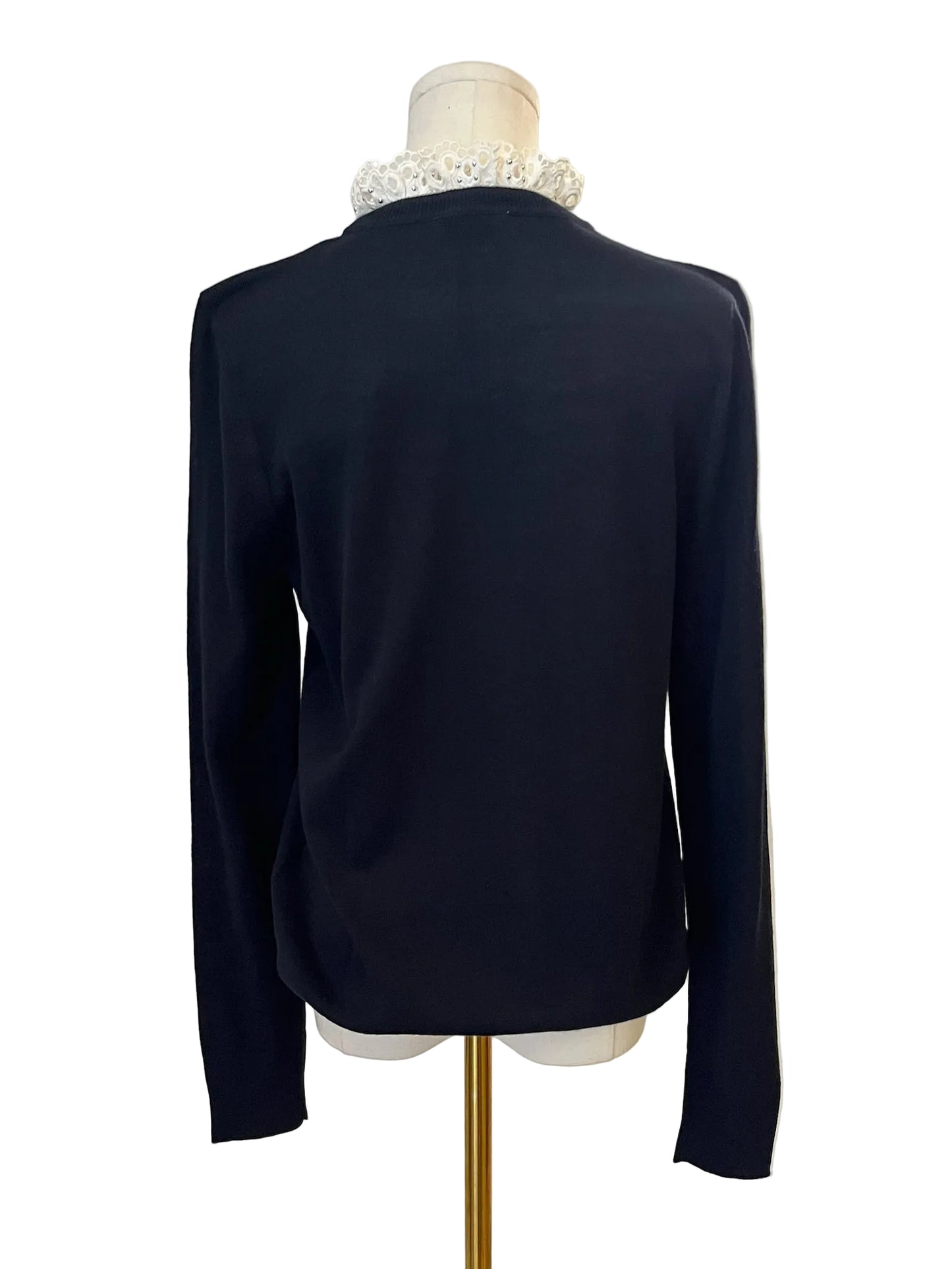 Brand New Sandro Navy Knit Blouse Size M