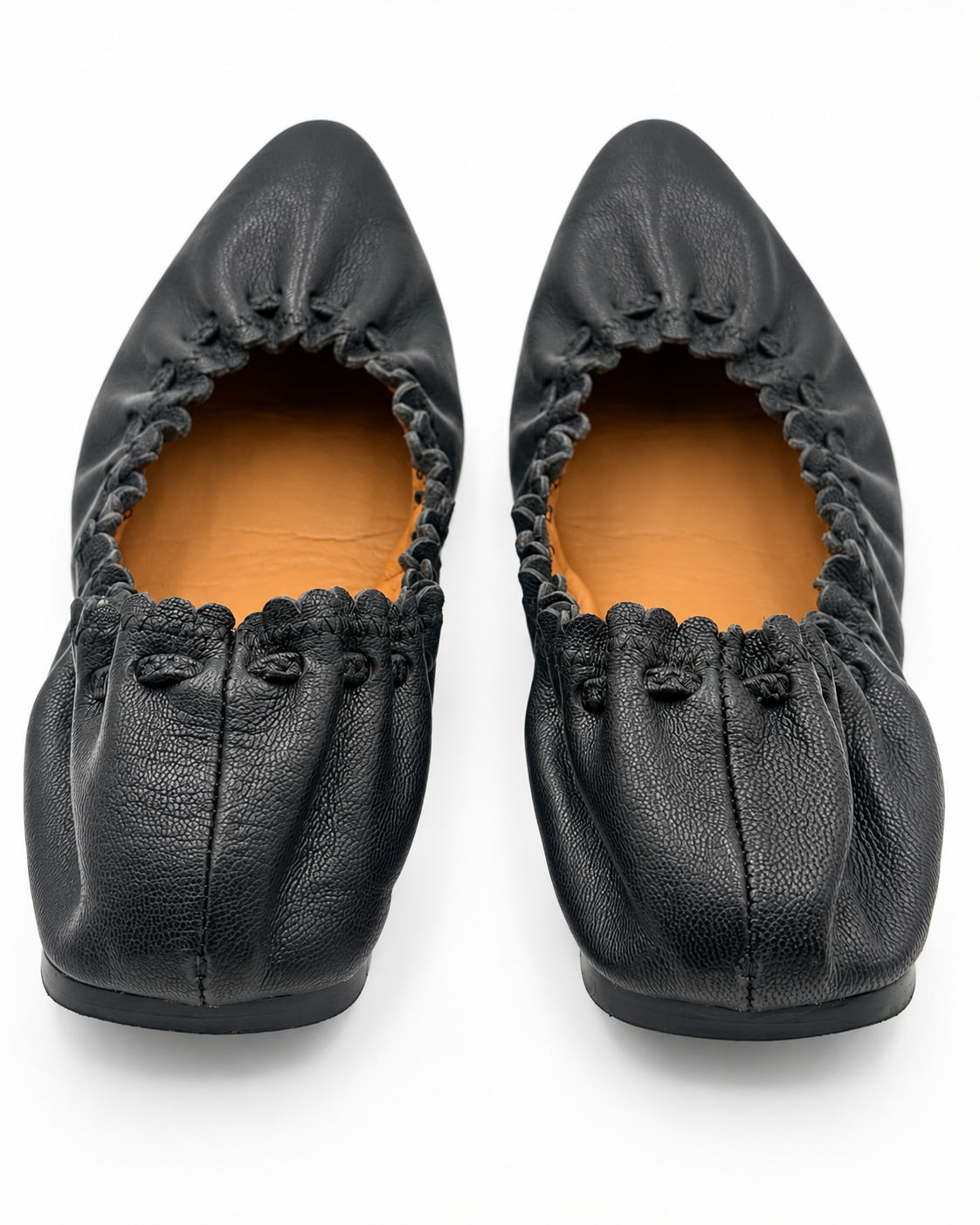 See By Chloe Black Jane Leather Ballet Flats Size 38.5