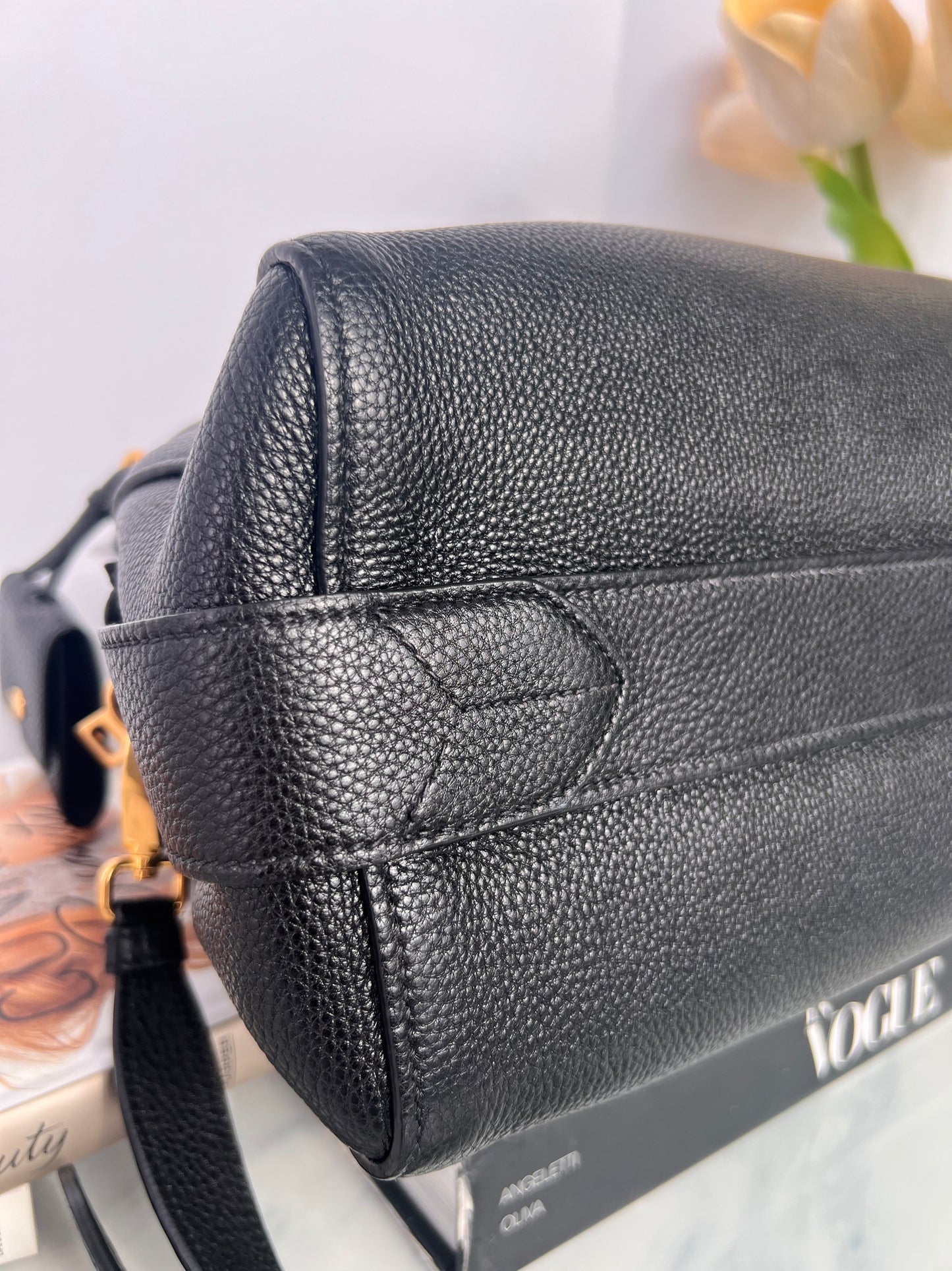 Prada Black Daino Nero Black Leather Bag
