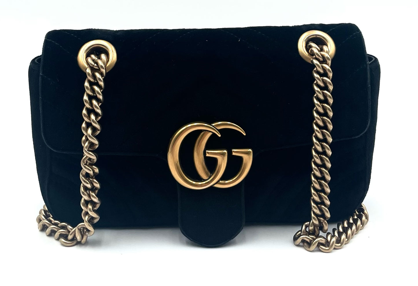 Gucci Marmont Small Black Velvet Bag