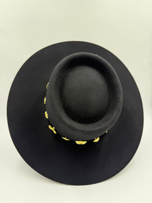 Brand New Lack Of Color Black Cosmic Boater Hat Size XL (61CM)