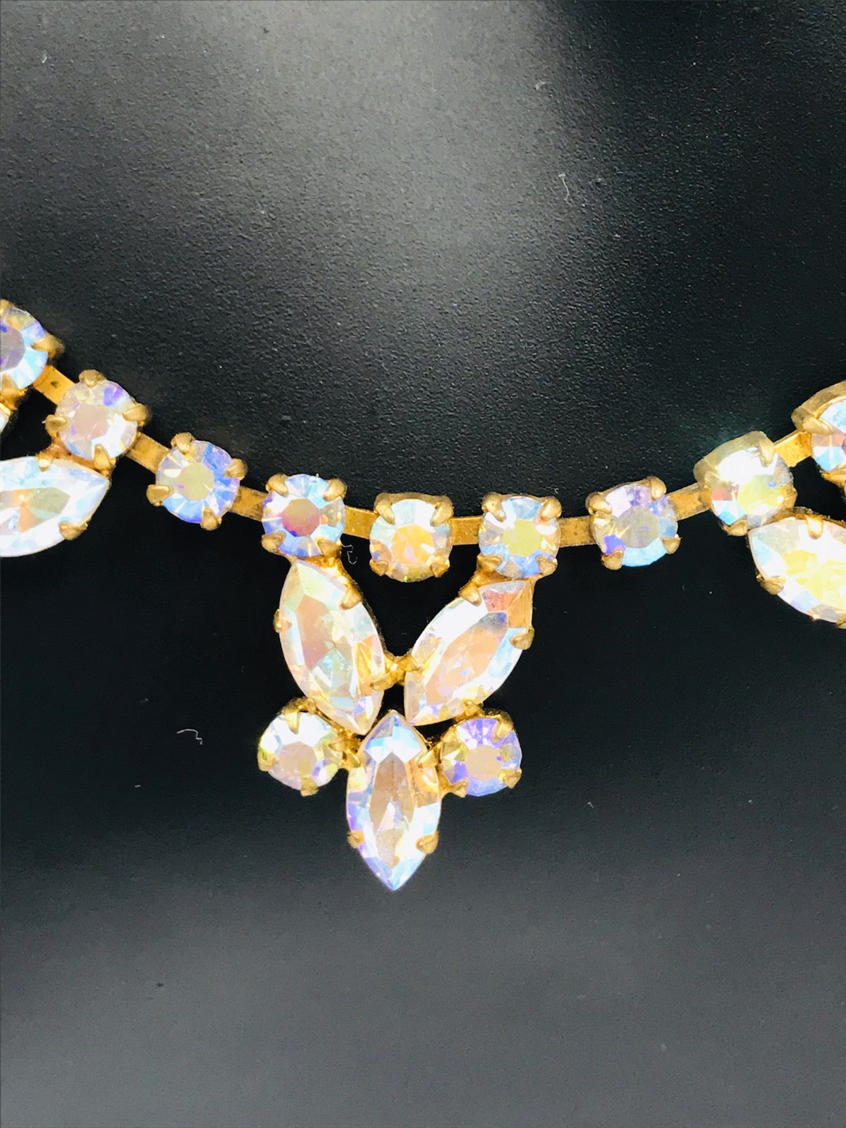 Vintage 1960s Aurora Borealis Diamanté Necklace