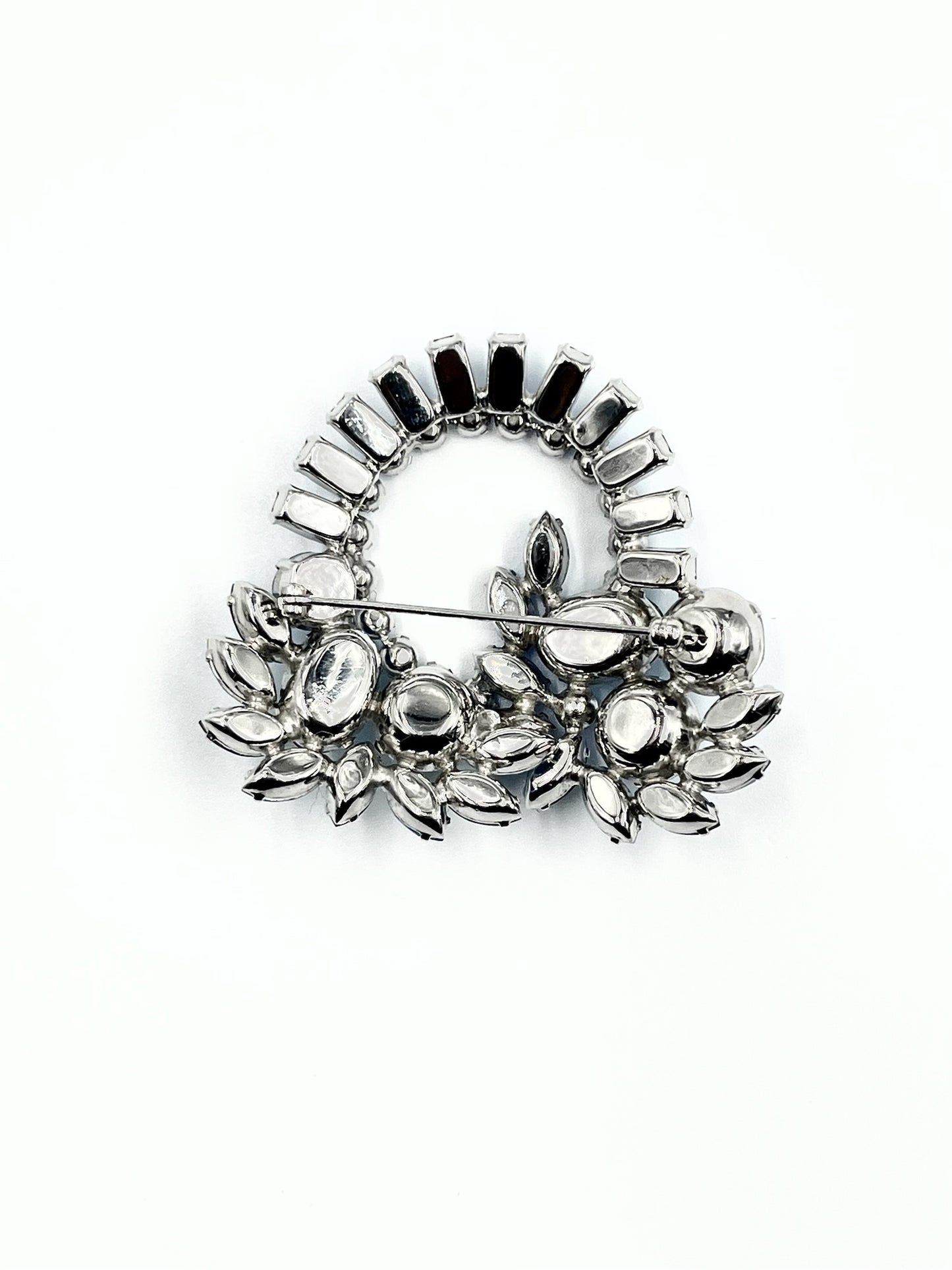 1950s Blue Crystal Brooch & Clip Earrings Set