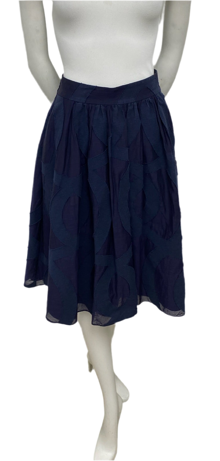 Badgley Mischka Blue Aline Skirt Size 2