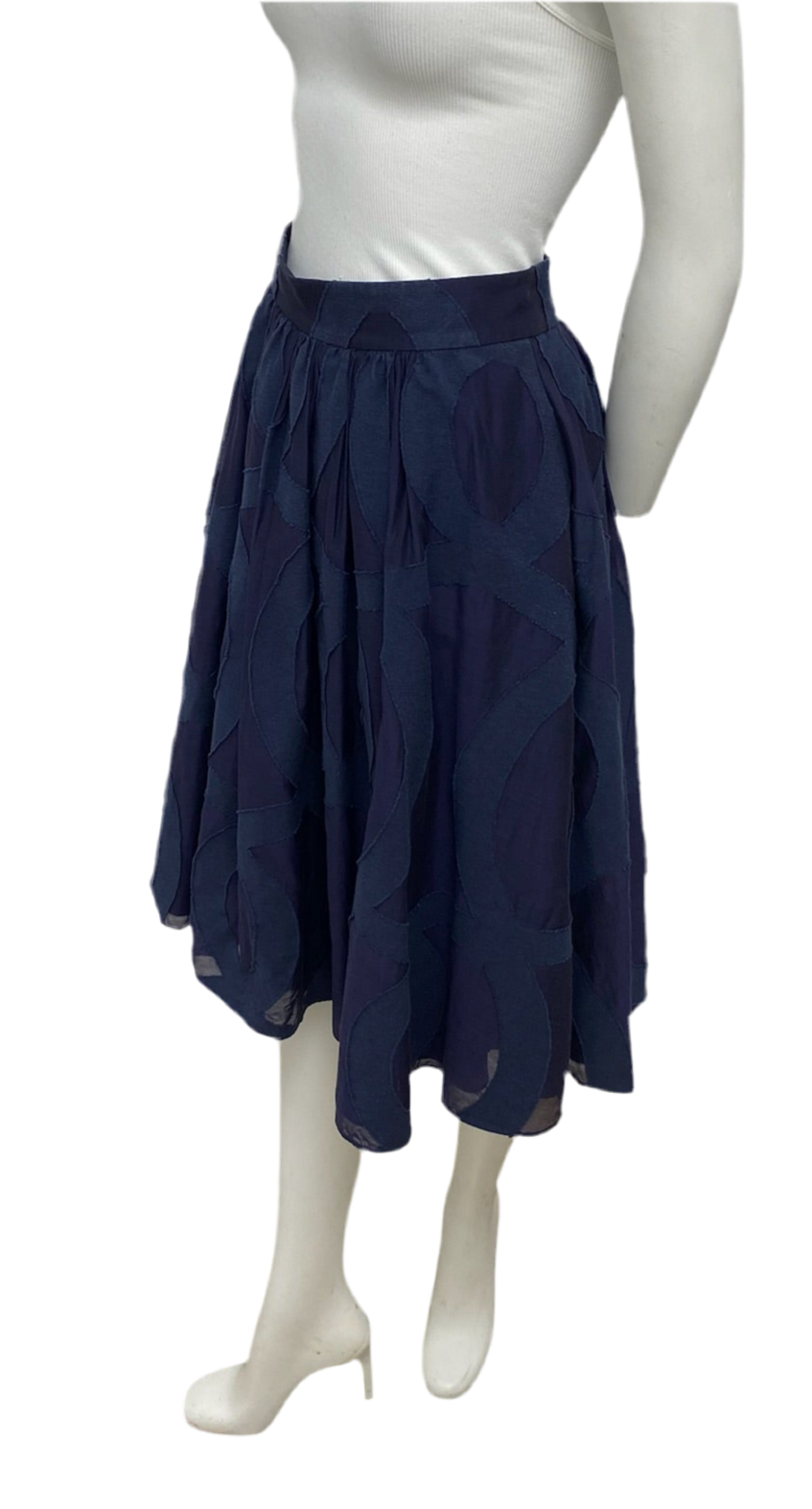 Badgley Mischka Blue Aline Skirt Size 2