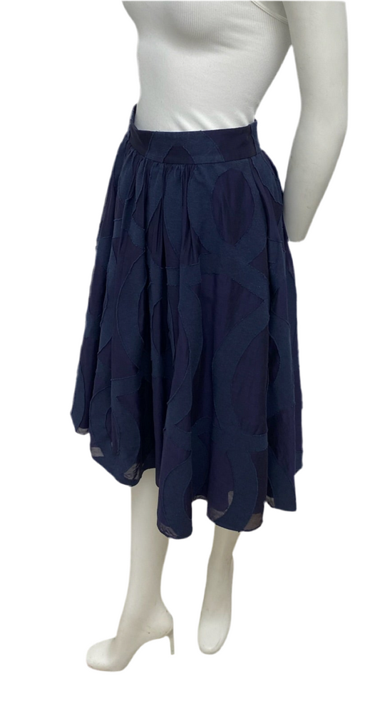 Badgley Mischka Blue Aline Skirt Size 2
