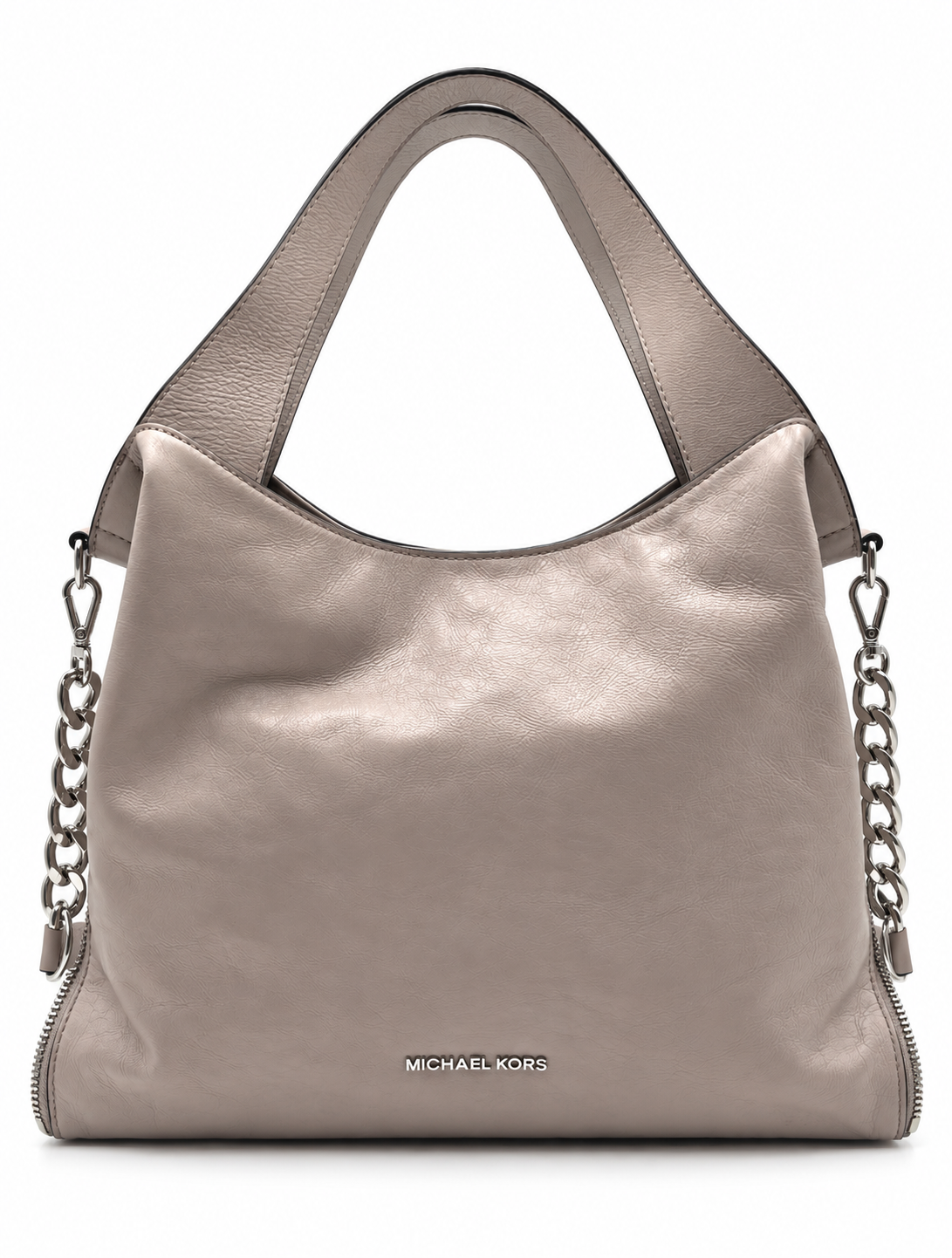 Michael Kors Devon Grey Leather Convertible Shoulder Bag