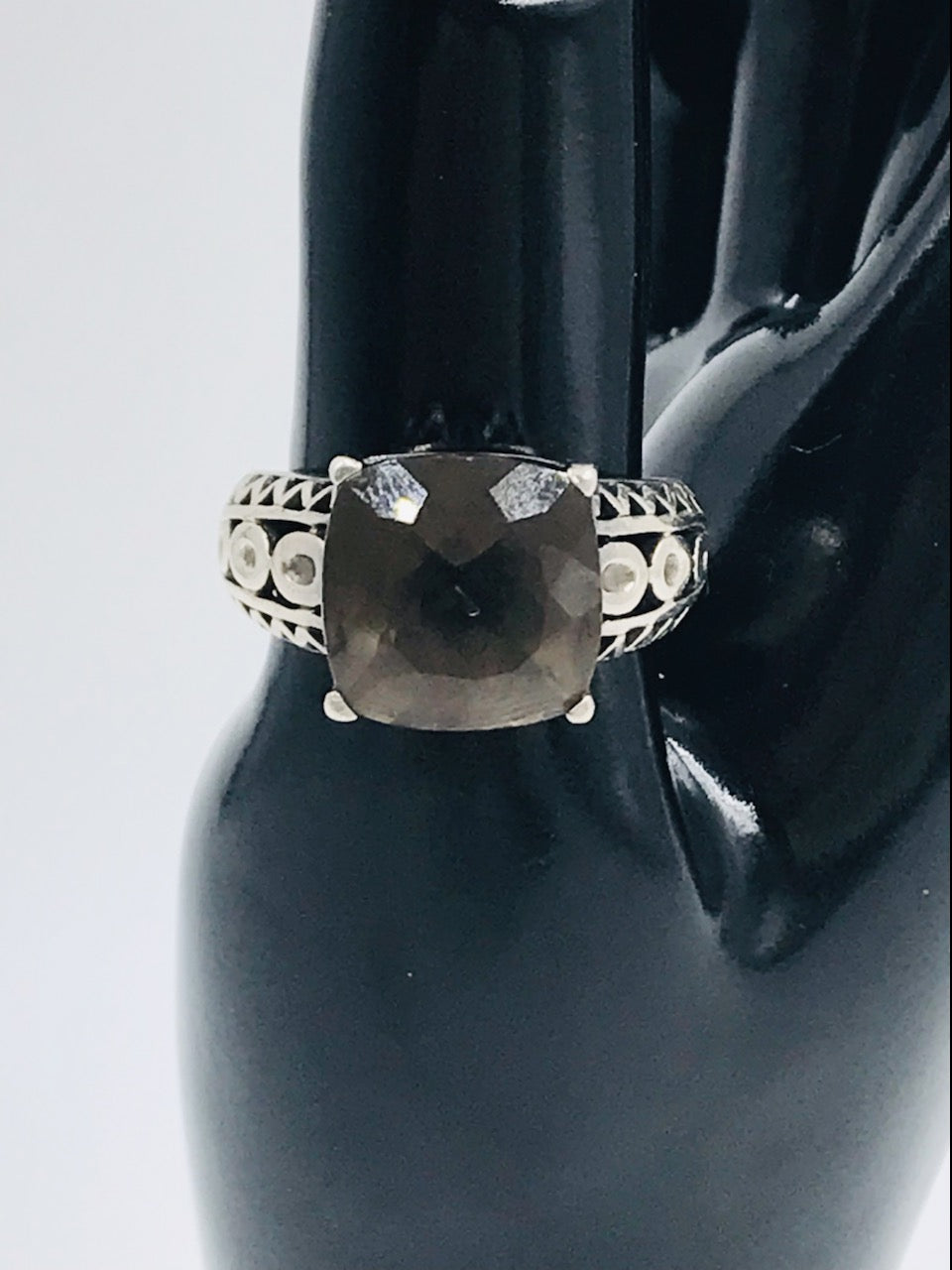 Smokey Quartz Sterling Silver 825 Ring Size 8.5
